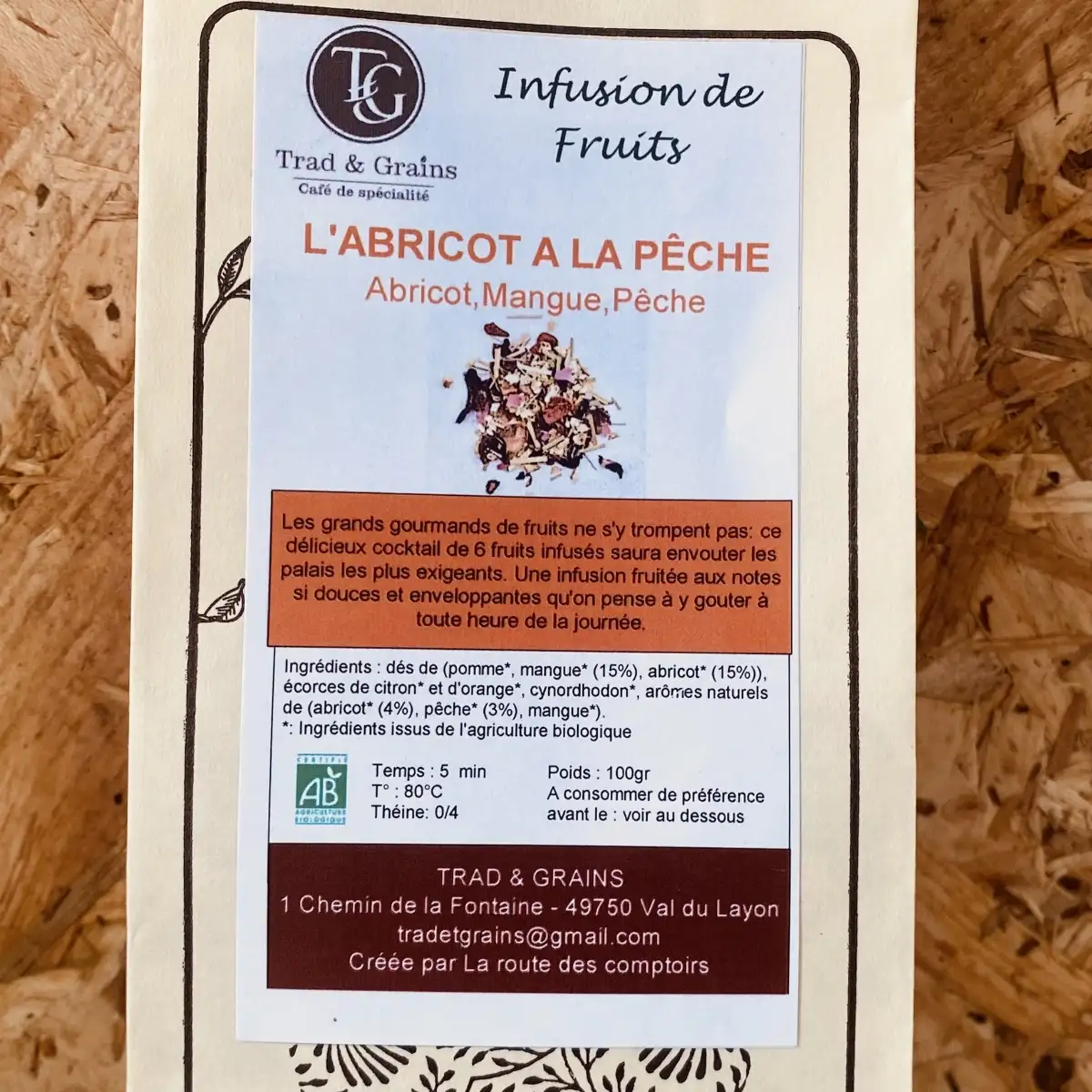 INFUSION L'ABRICOT A LA PÊCHE sachet 100gr