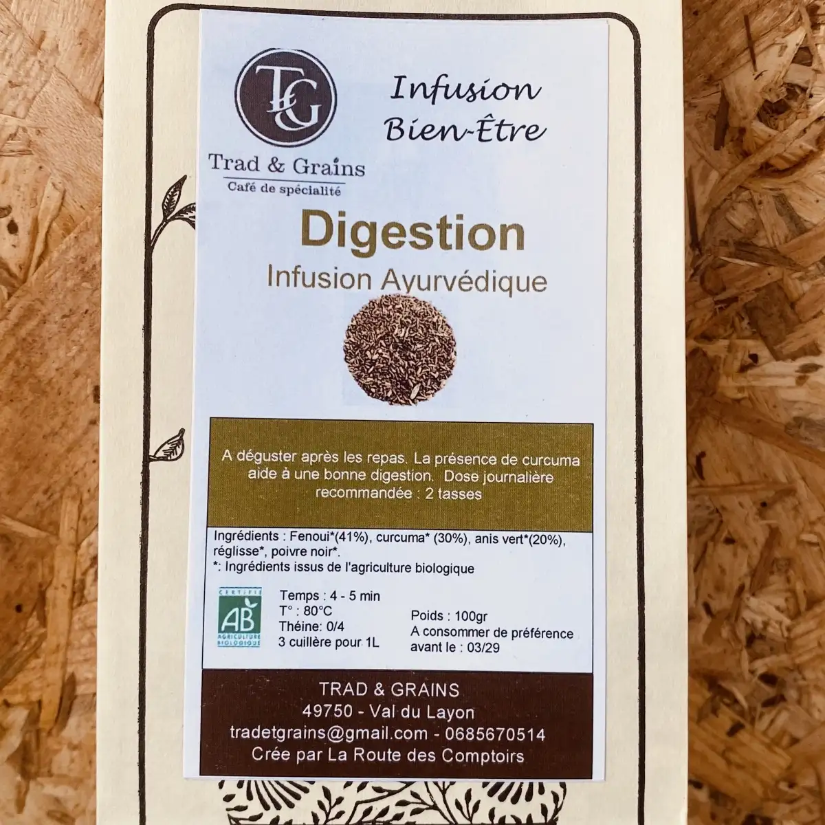 INFUSION Ayurvédique DIGESTION sachet 100gr